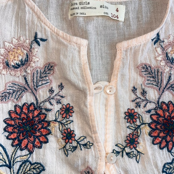 Zara toddler floral long sleeve top size 4 - Picture 2 of 3